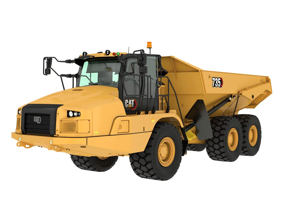 735, Камиони с шарнирна рама, Машини CAT, Eltrak, камиони Caterpillar